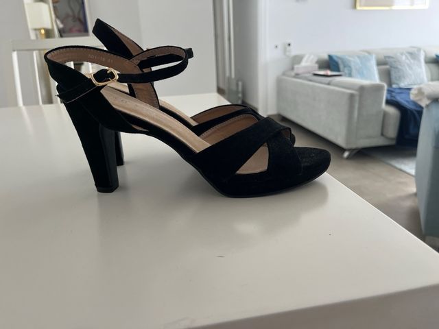 Sandalias negras tacón alto talla 41
