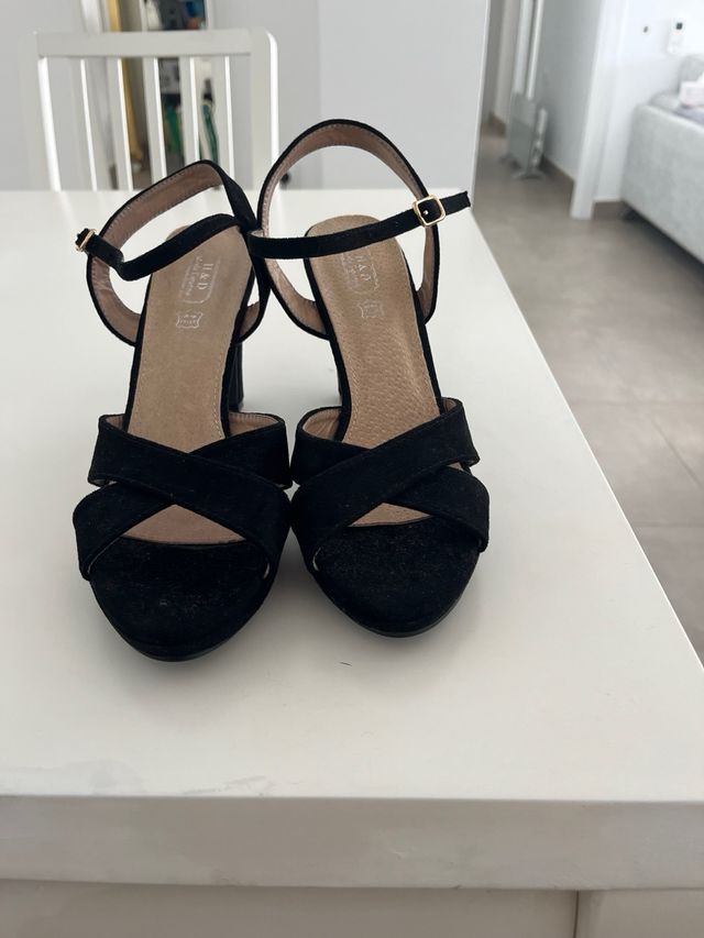 Sandalias negras tacón alto talla 41