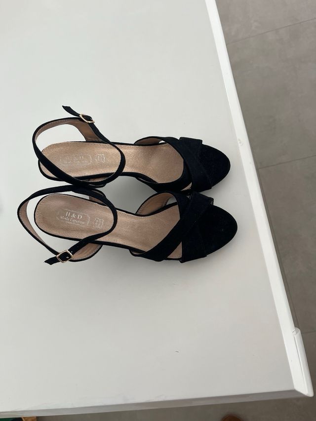 Sandalias negras tacón alto talla 41