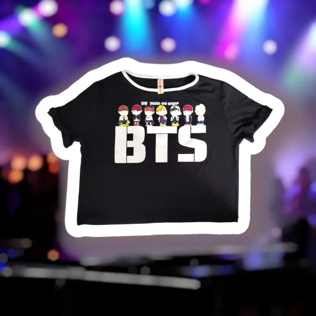 Top BTS elástico negro talla única