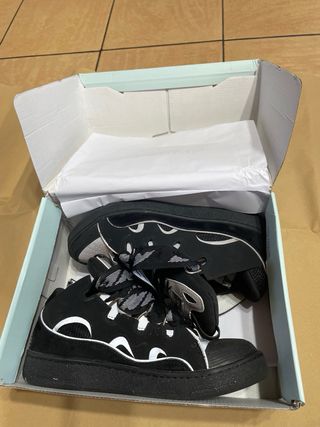 Lanvin Scarpe Sneakers Uomo Nero Argento (Rep)