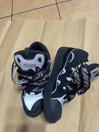 Lanvin Scarpe Sneakers Uomo Nero Argento (Rep)