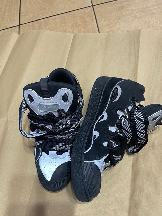 Lanvin Scarpe Sneakers Uomo Nero Argento (Rep)