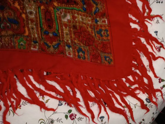 Mantón pañuelo lana vintage estampado