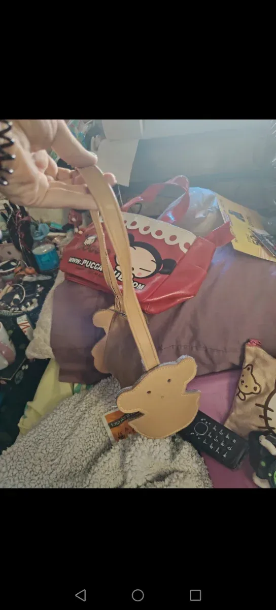 Bolso de ante con diseño de ositos