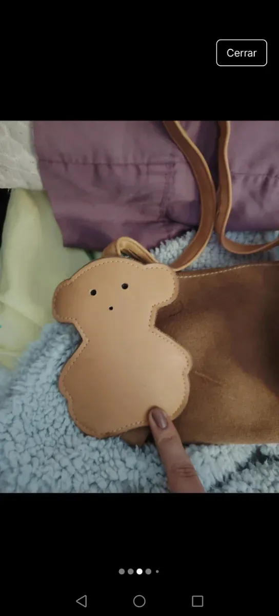 Bolso de ante con diseño de ositos