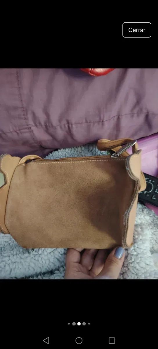 Bolso de ante con diseño de ositos