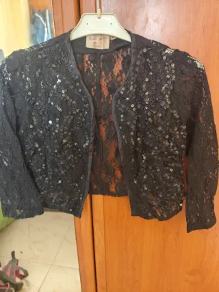 Chaquetita Rene Derhy lentejuelas negra Talla M