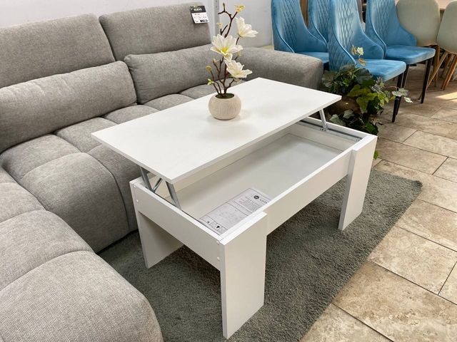 Mesa de centro elevable blanca