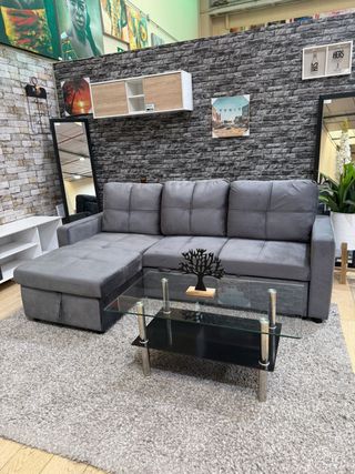 Sofá Cama Gris con Arcón Pau