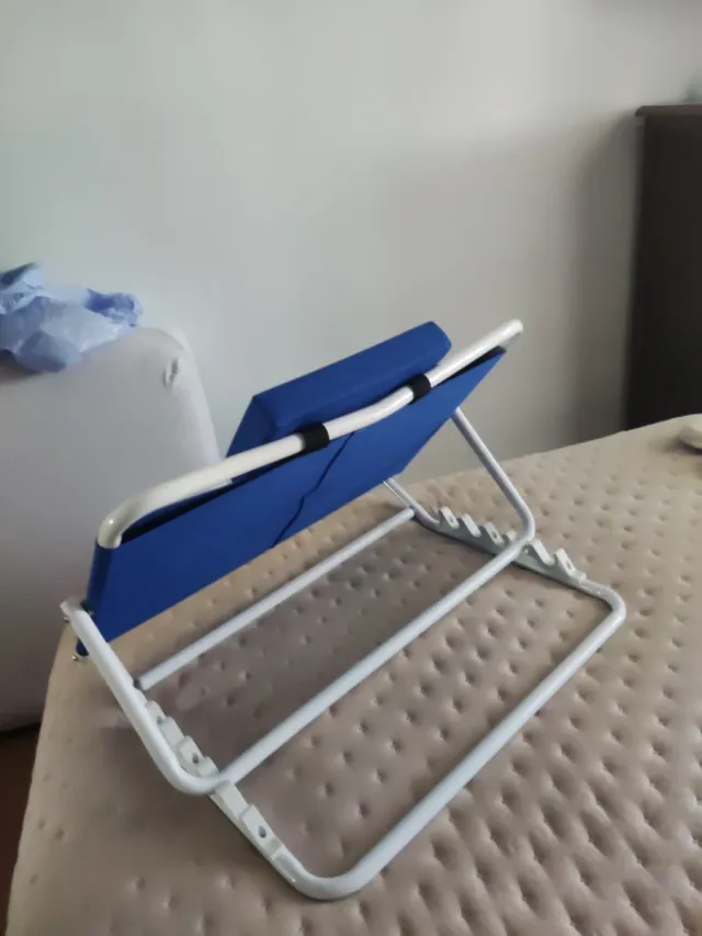 Respaldo cama/playa azul plegable. Ortopedia