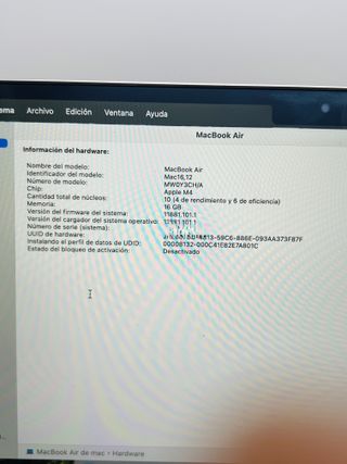 MacBook Air 13' M4 16GB 256GB Plata