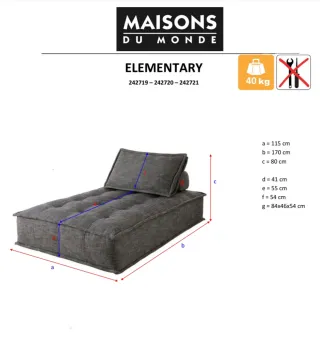 Sofás modulares Maisons du Monde gris. 2 piezas.