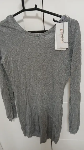 Vestido Zara plateado talla S