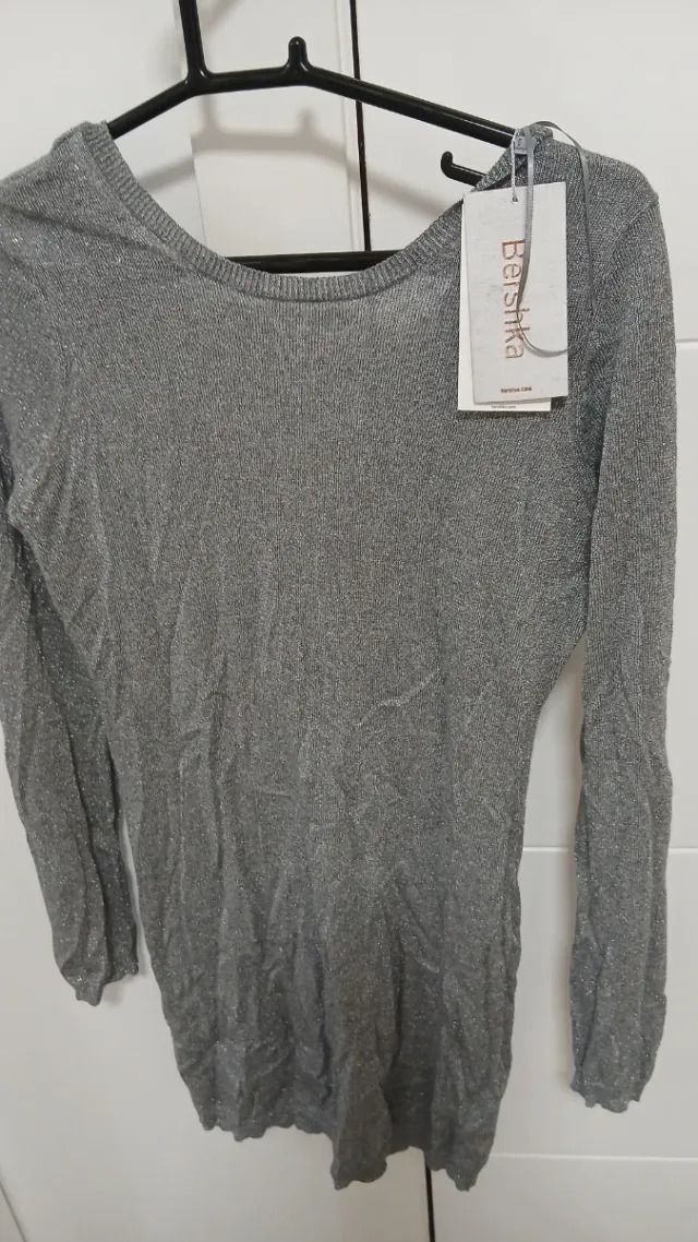 Vestido Zara plateado talla S