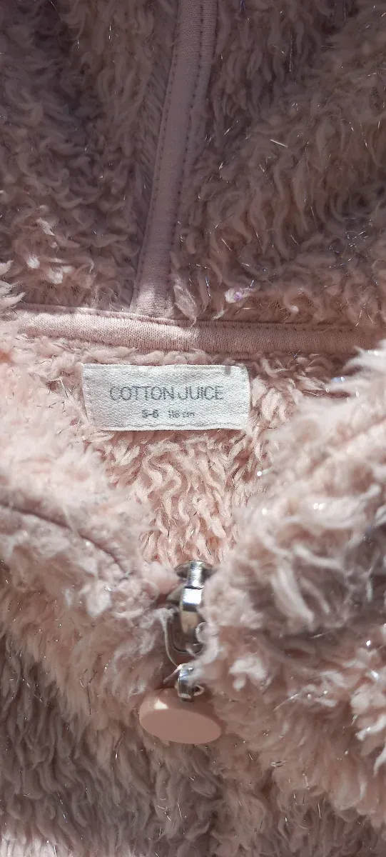 Bata niña coralina con capucha y orejitas