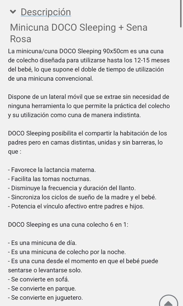 Minicuna DOCO sleeping