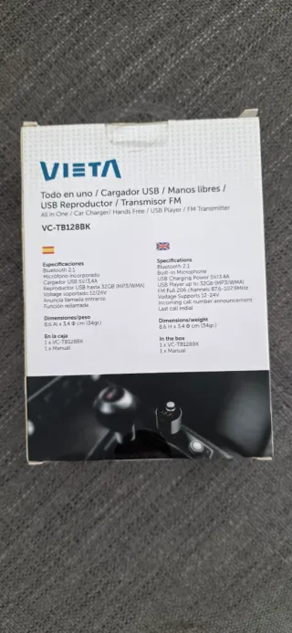 Cargador Coche VIETA Mechero 2 puertos.