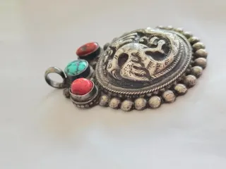 Colgante Tibetano Plata Antiguo