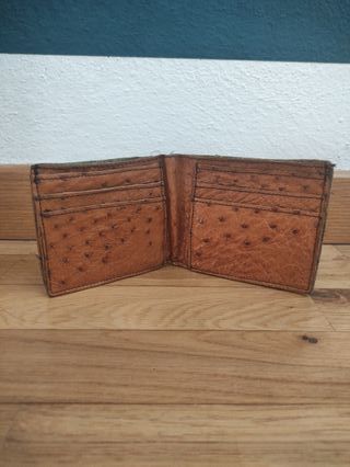 Portafoglio da uomo in vera pelle di struzzo