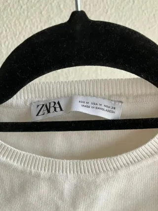Top Zara Blanco Talla M