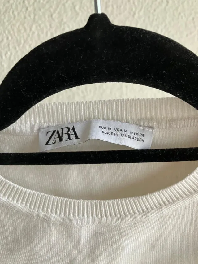 Top Zara Blanco Talla M
