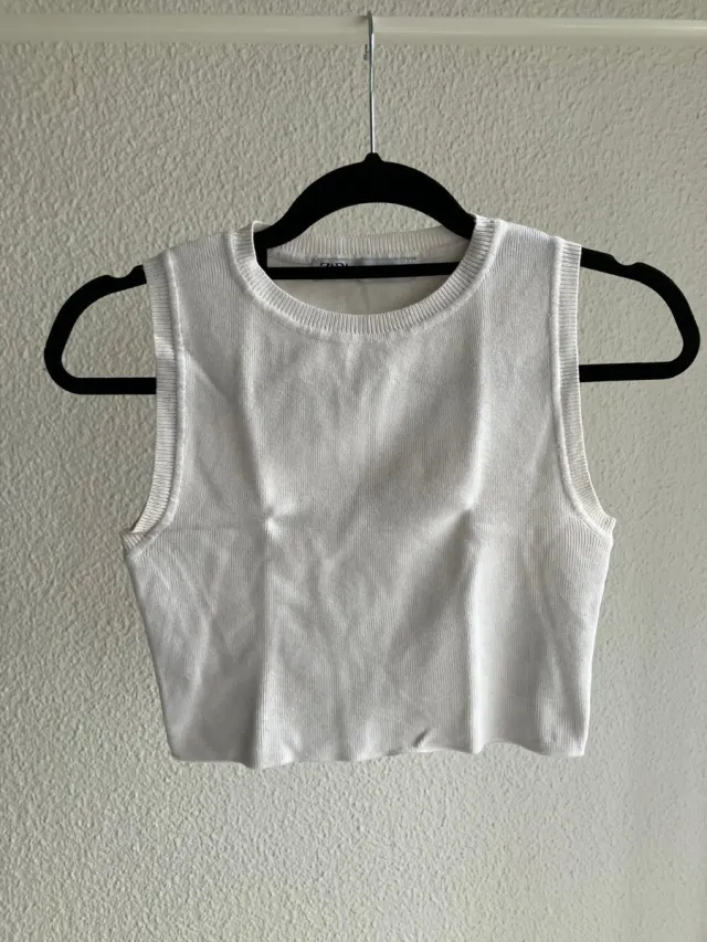 Top Zara Blanco Talla M