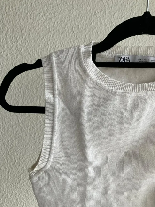 Top Zara Blanco Talla M