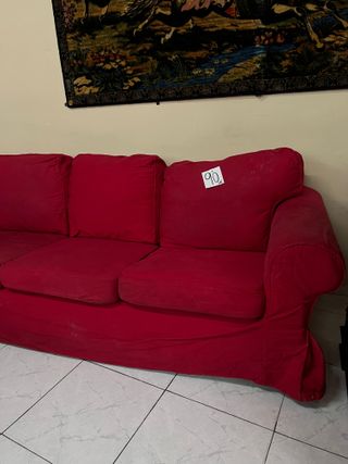 Sofá 3 plazas Ikea rojo