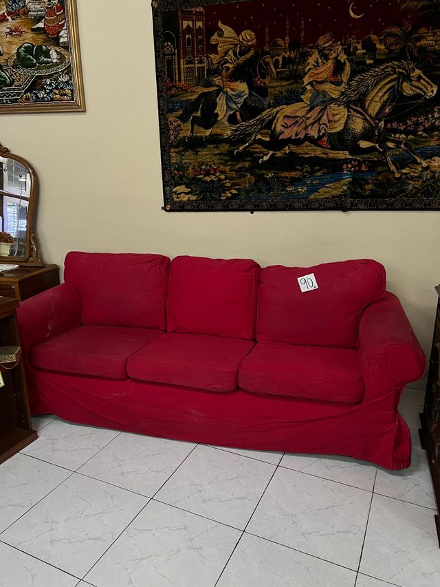 Sofá 3 plazas Ikea rojo