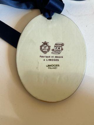 Medaglia ceramica angeli blu