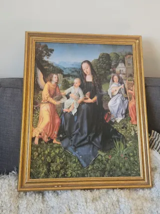 Cuadro Virgen y Niño con ángeles