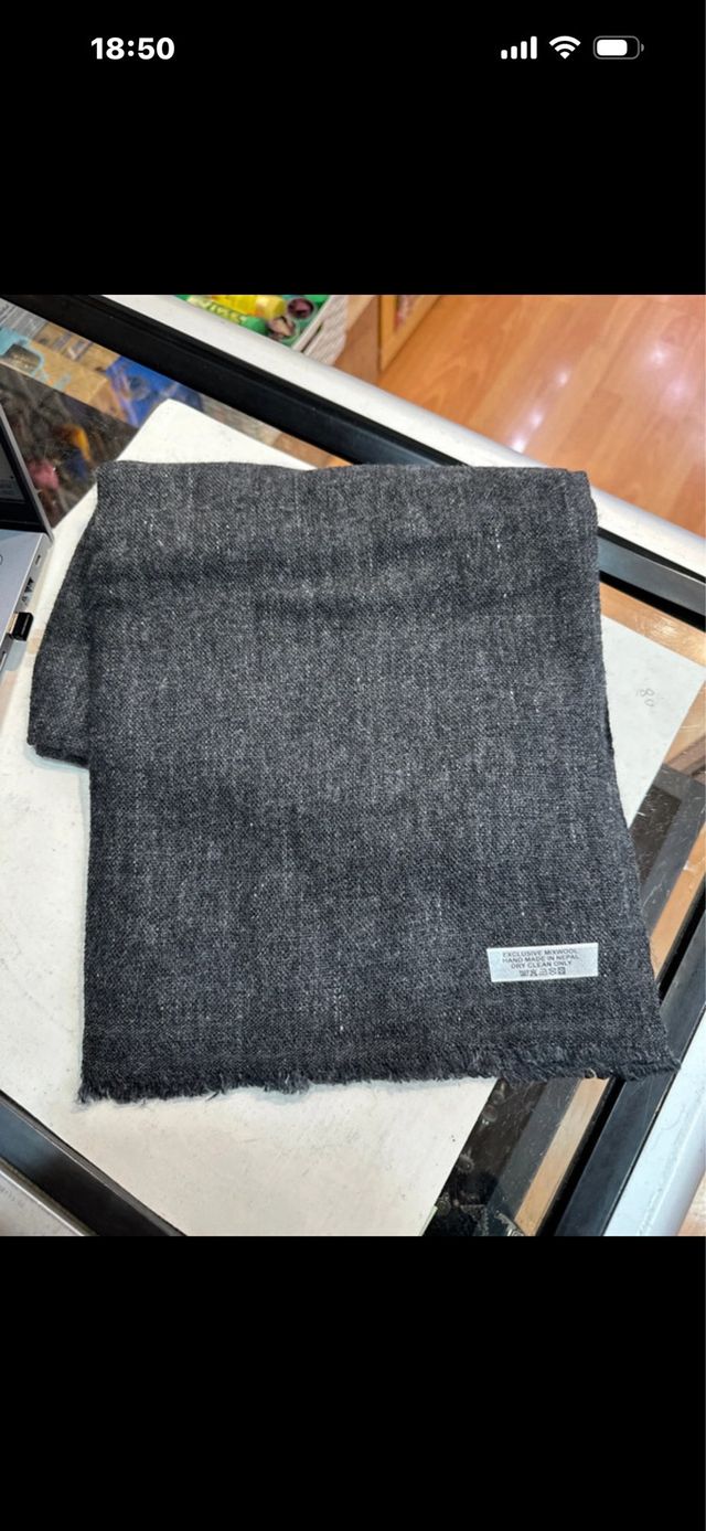 Bufanda de Pashmina de Cachemira Gris