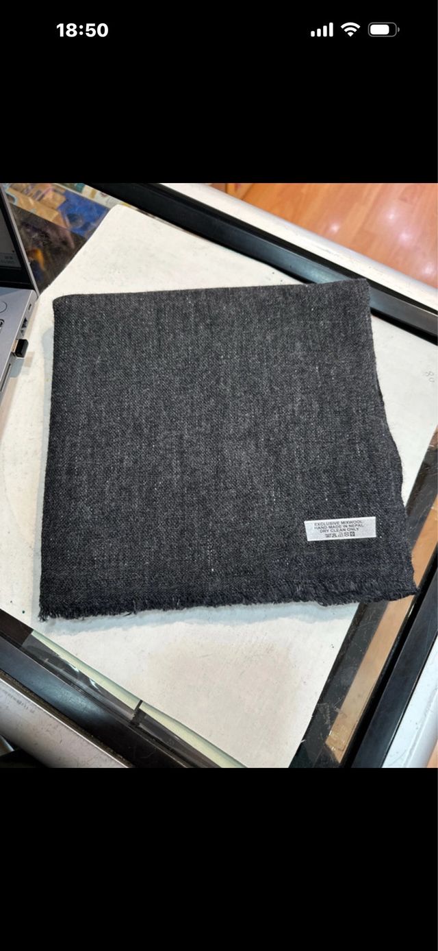 Bufanda de Pashmina de Cachemira Gris