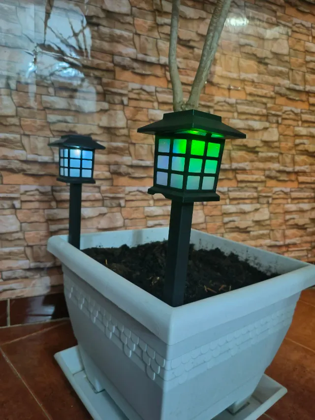 12 Luzes Solares LED Decorativas Pretas