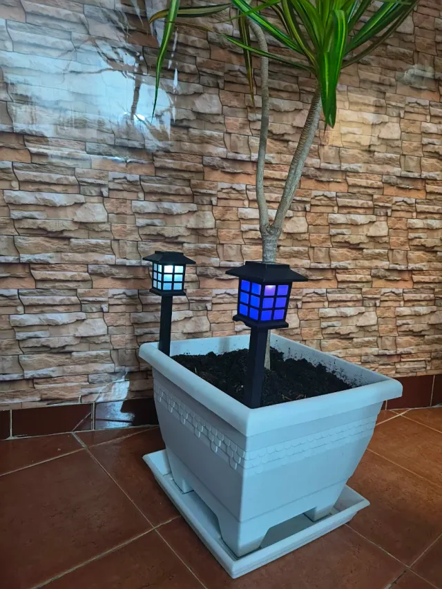 12 Luzes Solares LED Decorativas Pretas