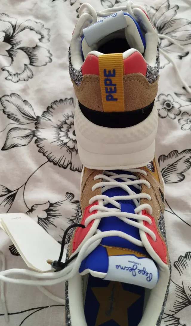 Zapatillas Pepe Jeans Strass Beige y Plata