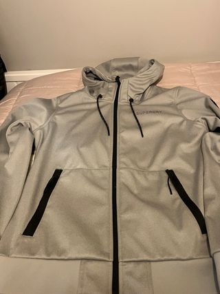 Sudadera Superdry gris con cremallera