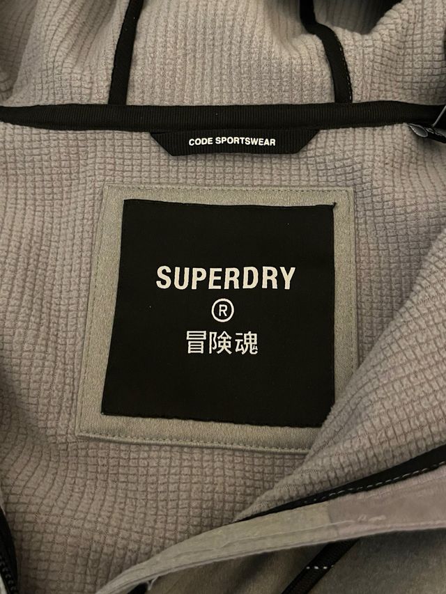 Sudadera Superdry gris con cremallera