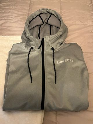 Sudadera Superdry gris con cremallera