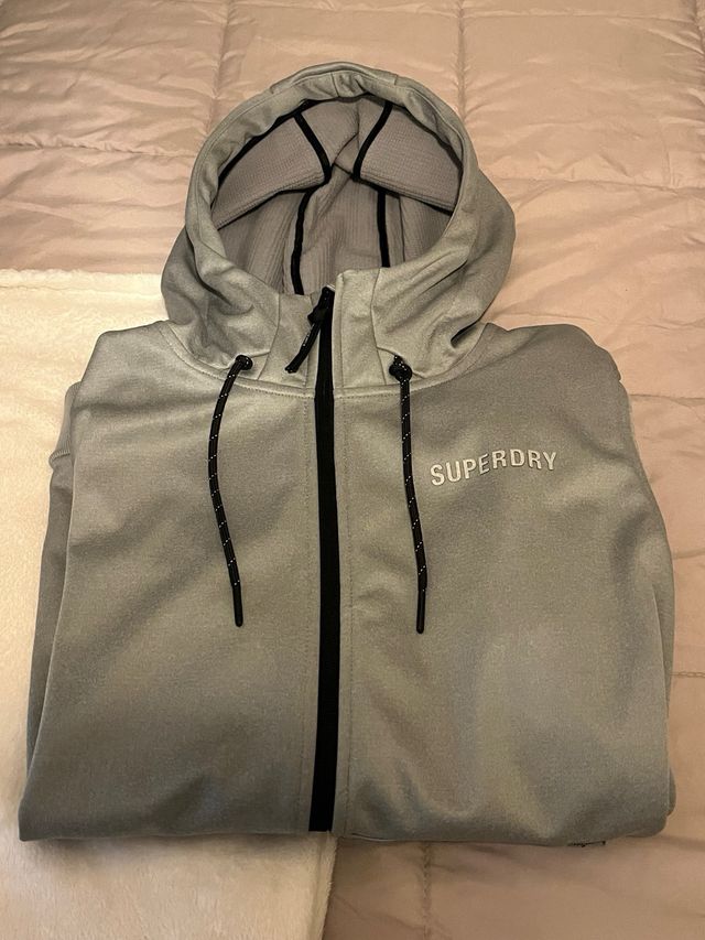 Sudadera Superdry gris con cremallera