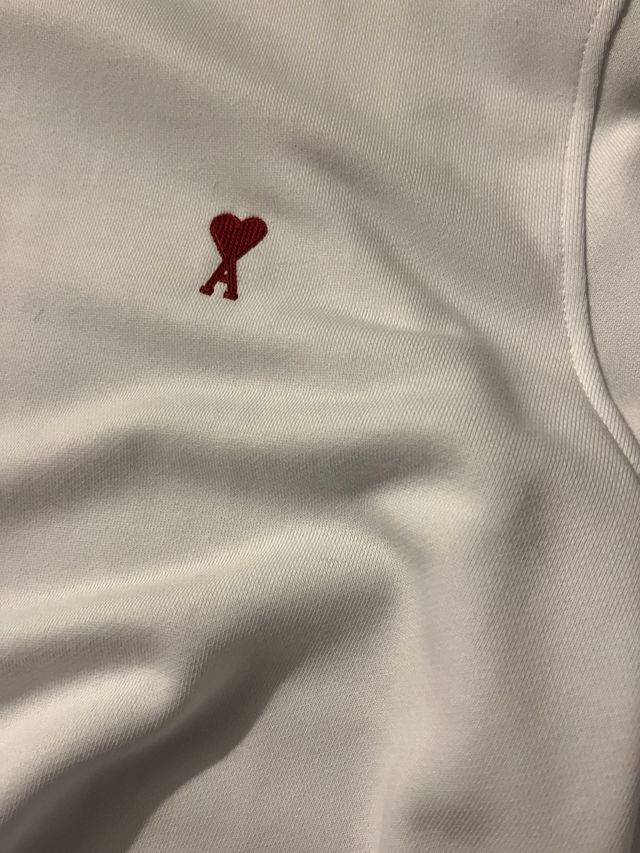 Sudadera AMI Paris Blanca Corazón Rojo