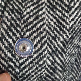 Abrigo de lana jaspeadoy azul