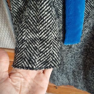 Abrigo de lana jaspeadoy azul