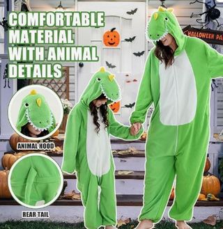 Pijama familiar unisex de dinosaurio