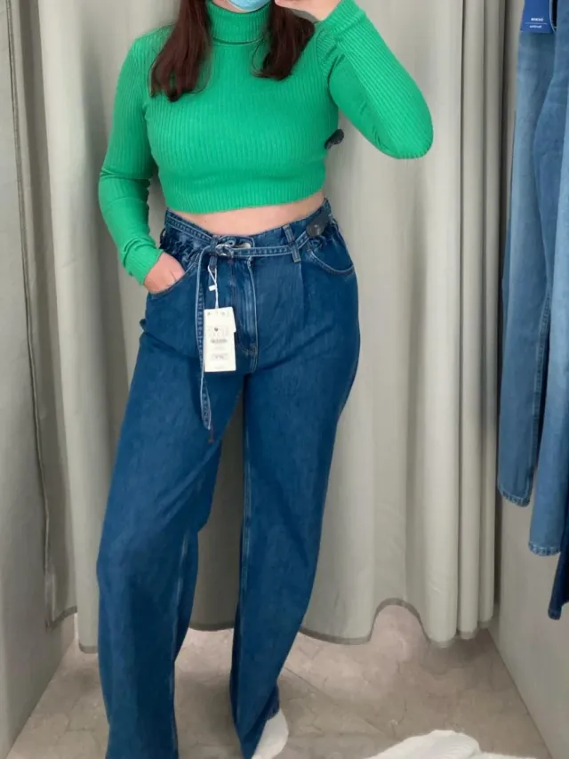 Jersey Bershka verde talla M