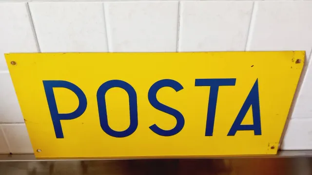 Insegna bifacciale Poste in alluminio