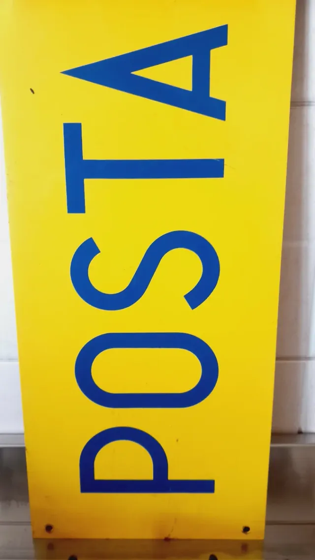 Insegna bifacciale Poste in alluminio