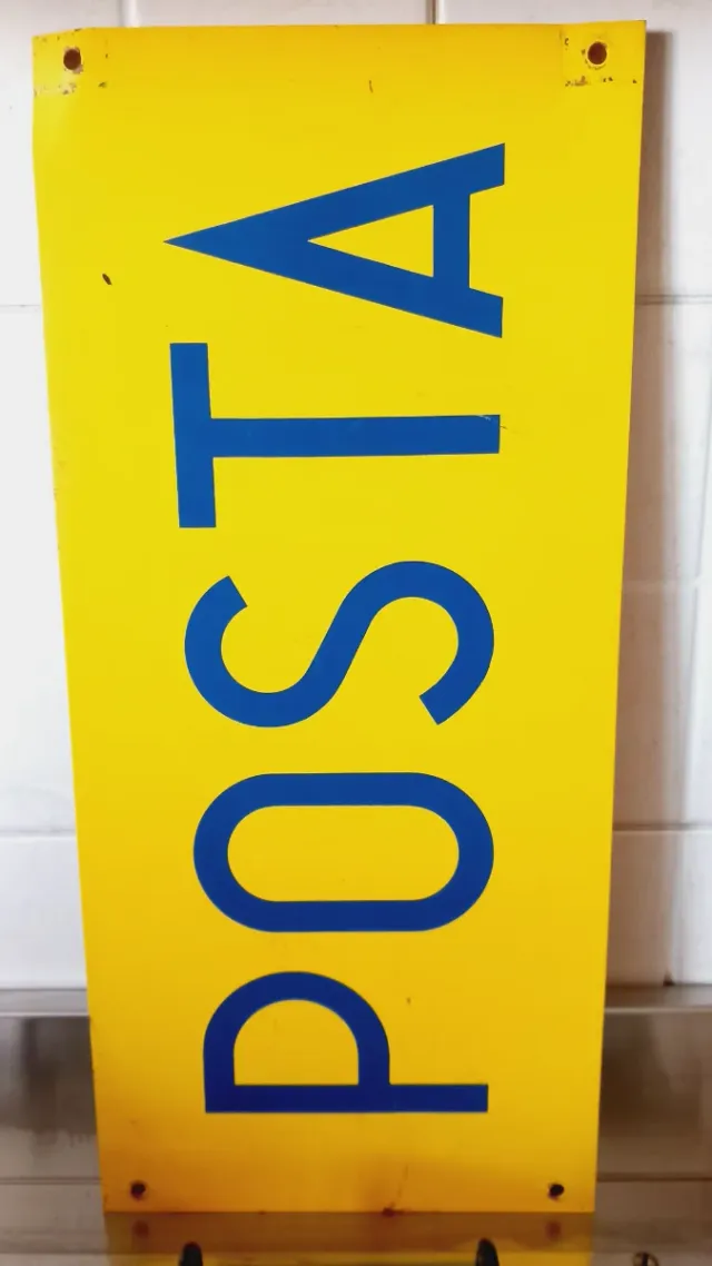 Insegna bifacciale Poste in alluminio