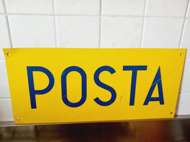 Insegna bifacciale Poste in alluminio